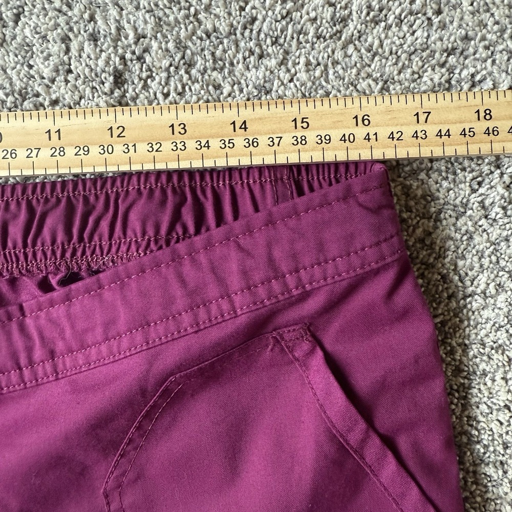 Cherokee Workwear Revolution Size M Tall Slight‎ Flare Drawstring Scrubs Maroon - Picture 8 of 9